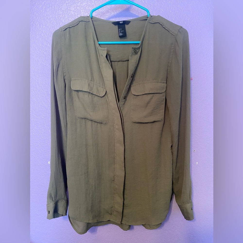 H&M Khaki Blouse for Women